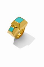 BAGUE DOUBLE MOTIF KEOPS TURQ KEOPS