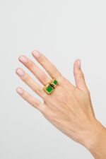 BAGUE DOUBLE MOTIF KEOPS VERT KEOPS