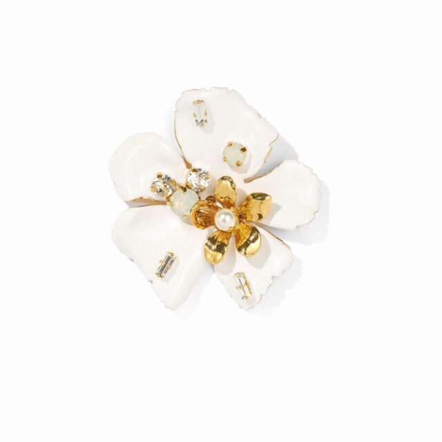 BROCHE GM FLEUR ISCHIA BLANC