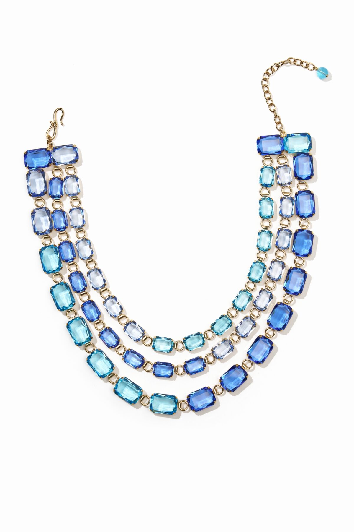 COLLIER TRIPLE RANGS BLEU