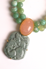 Collier pièce unique « jade et rosée » – Jade et quartz rose – Image 3