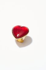 BAGUE BREAK MY HEART ROUGE