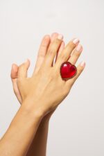 BAGUE BREAK MY HEART ROUGE