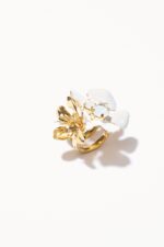 BAGUE DOUBLE FLEURS ISCHIA BLANC