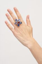 BAGUE FLEUR SOFIA BLEU