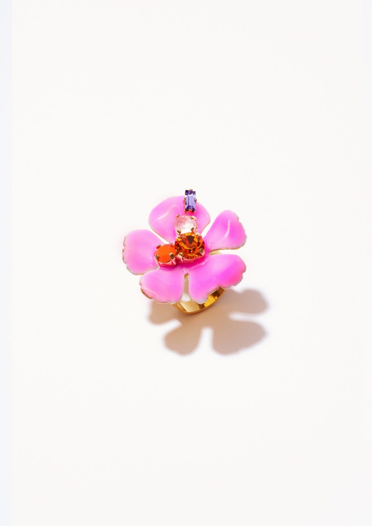 BAGUE GM FLEURS ISCHIA PINK