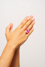 BAGUE PM FLEURS ISCHIA PINK