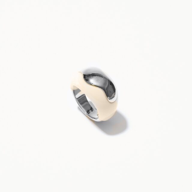 BAGUE WAVES AGT BLANC