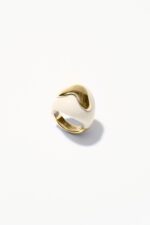 BAGUE WAVES DORE BLANC