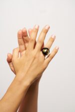 BAGUE WAVES DORE NOIR