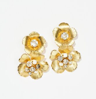 BO CLIP DOUBLE FLEUR MONA LISA CRISTAL