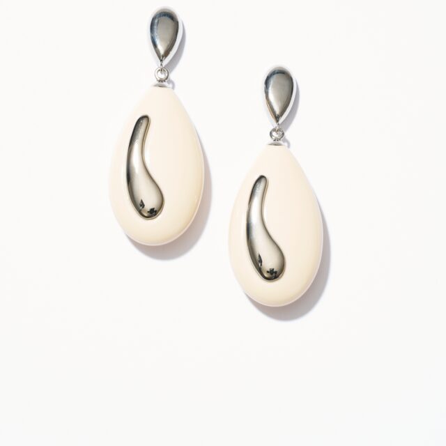 BO CLOU PENDENTIF WAVES AGT BLANC