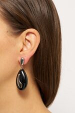 BO CLOU PENDENTIF WAVES AGT NOIR