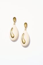 BO CLOU PENDENTIF WAVES DORE BLANC