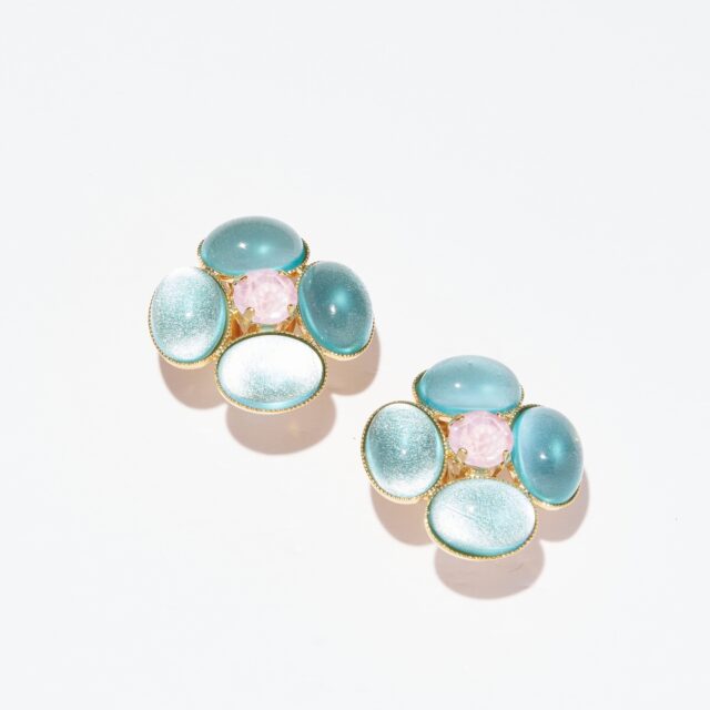 BOUCLES D'OREILLES CLIPS BLEU