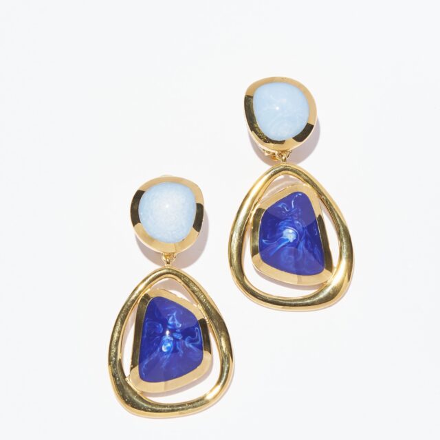 BOUCLES D'OREILLES CLIPS BLEU