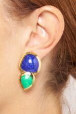 BOUCLES D'OREILLES CLIPS BLEU