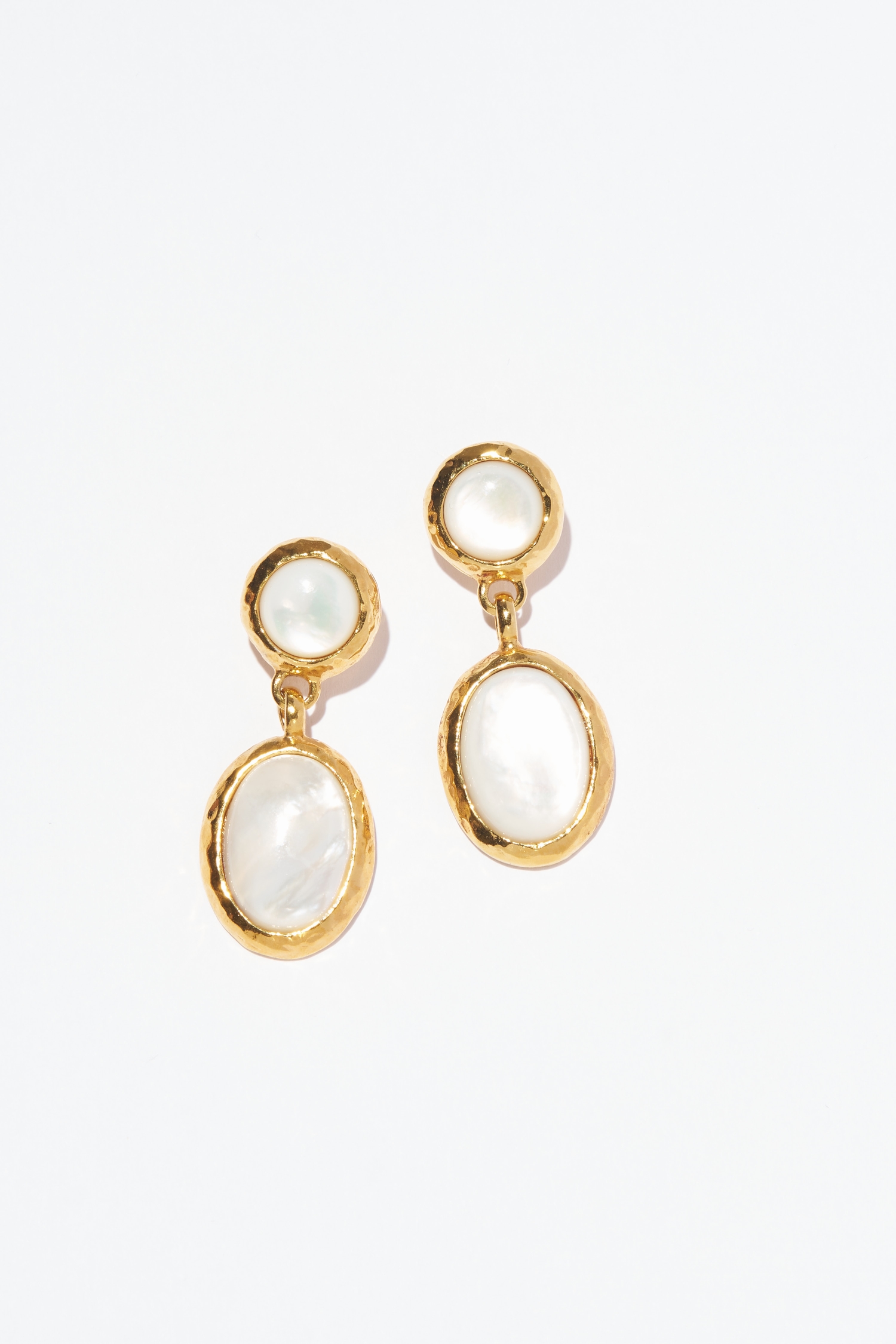 GEMS11-BLANC-1 BOUCLES D'OREILLES CLOUS BLANC