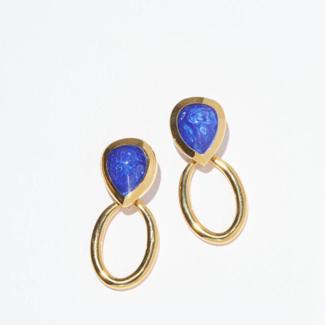 BOUCLES D'OREILLES CLOUS BLEU