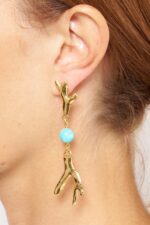 BOUCLES D'OREILLES CLOUS BLEU