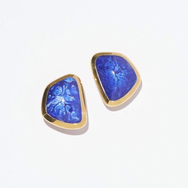 BOUCLES D'OREILLES CLOUS BLEU