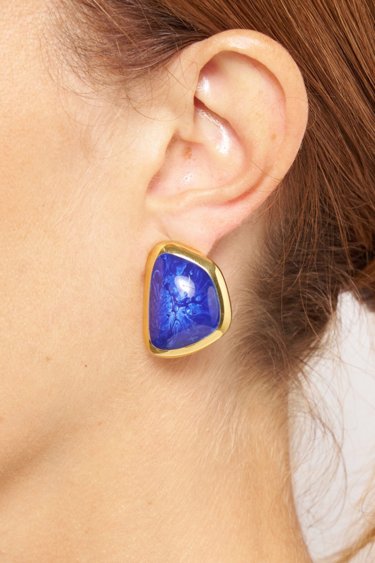 BOUCLES D'OREILLES CLOUS BLEU
