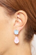 BOUCLES D'OREILLES CLOUS BLEU