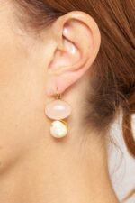 BOUCLES D'OREILLES DORMEUSES ROSE