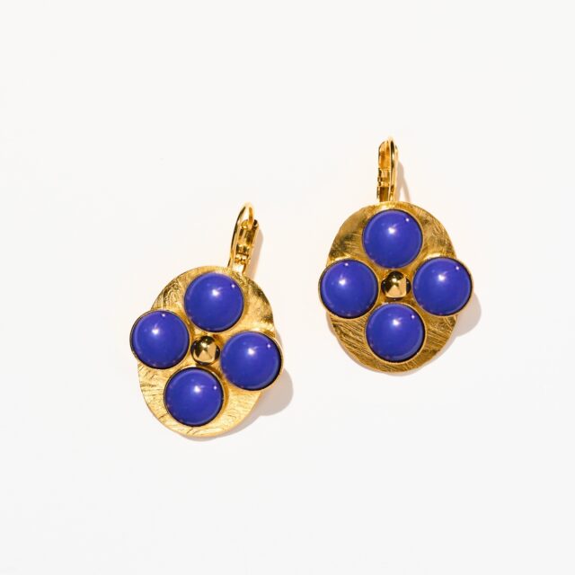 BOUCLES D’OREILLES DORMEUSES BLEU