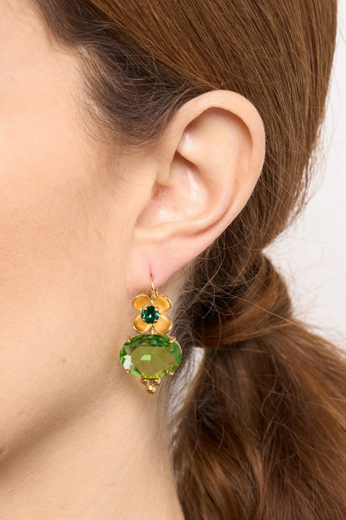 BOUCLES D’OREILLES DORMEUSES VERT