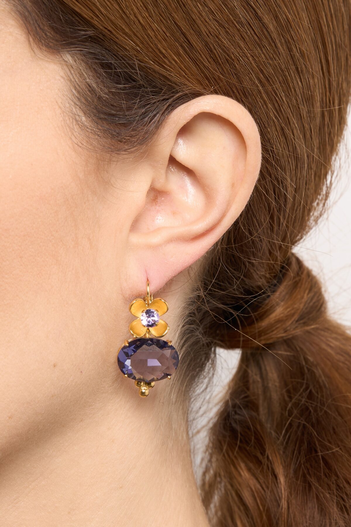 BOUCLES D’OREILLES DORMEUSES VIOLET