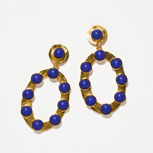 BOUCLES D’OREILLES PERCÉES BLEU