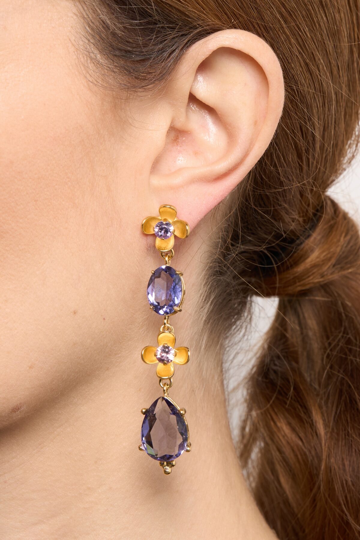 BOUCLES D’OREILLES PERCÉES VIOLET