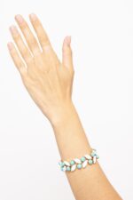 BRACELET SOUPLE CROISETTE TURQ