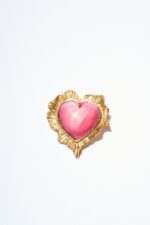 BROCHE COEUR BREAK MY HEART FUCHSIA