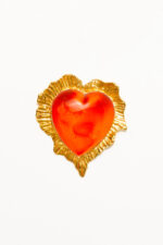 BROCHE COEUR BREAK MY HEART ORANGE
