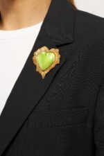 BROCHE COEUR BREAK MY HEART PERIDOT