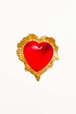 BROCHE COEUR BREAK MY HEART ROUGE