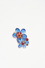 BROCHE DOUBLE FLEUR SOFIA BLEU