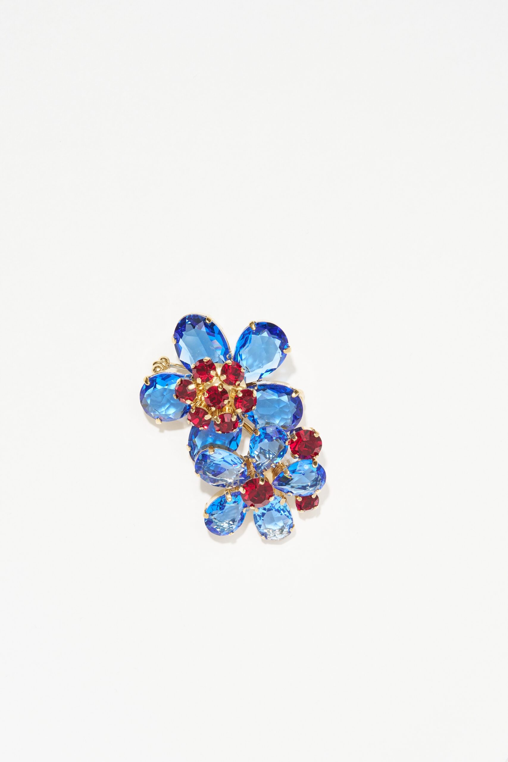 BROCHE DOUBLE FLEUR SOFIA BLEU