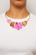 COLLIER 4 FLEURS ISCHIA PINK
