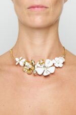 COLLIER 4 FLEURS ISCHIA ROSE VERT