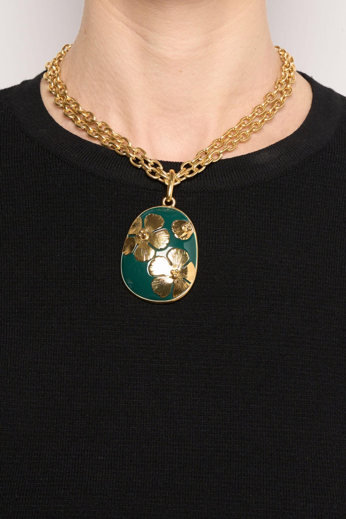 COLLIER CHAINE MAGNOLIA VERT