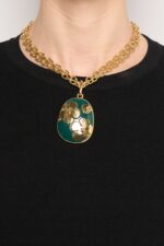 COLLIER CHAINE MAGNOLIA VERT