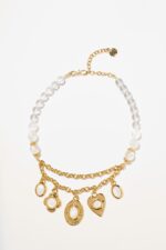 COLLIER CHARMS NEW GEMS BLANC