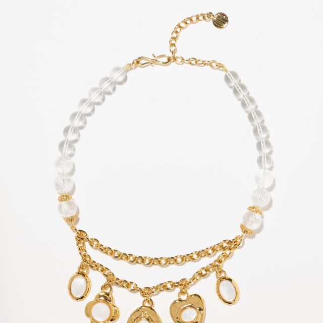 COLLIER CHARMS NEW GEMS BLANC
