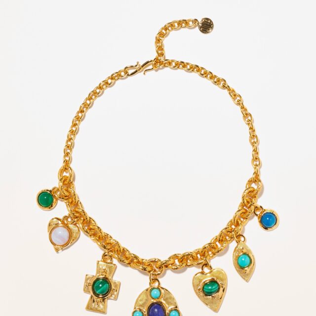 COLLIER CHARMS NEW GEMS BLANC