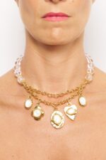 COLLIER CHARMS NEW GEMS BLANC