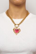 COLLIER COEUR BREAK MY HEART FUCHSIA