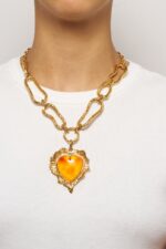 COLLIER COEUR BREAK MY HEART ORANGE